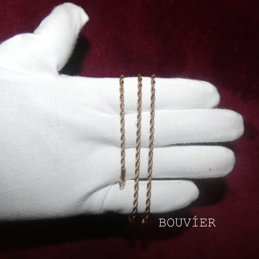18K Solid Gold 3mm Rope Chain - Picture 3 of 4